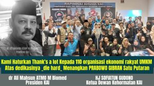 KAI : Ekonomi Rakyat UMKM Harus Jadi Pilar Utama Indonesia Maju 2045