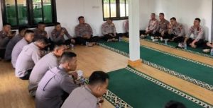 Tingkatkan Iman dan Taqwa, Personel Satbrimob Polda Sumsel Batalyon B Pelopor Gelar Binrohtal Khoiril Ardian