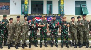 Satgas Pamtas RI-Malaysia Yonarmed 10/ Bradjamusti Sambut Kunjungan Wadanpussenarmed TNI AD