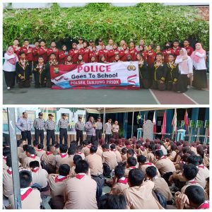 Polsek Tanjung Priuk Giat Police Goes To School Cegah Terjadinya Kenakalan Remaja Di SMPN 129 Jakarta Utara.