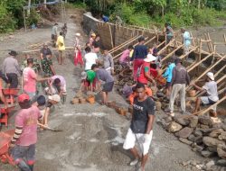 Manunggal Dengan Rakyat, Satgas TMMD 123 Kodim 1510/Sula Lanjutkan Sasaran Pembangunan Talud Sepanjang 200 meter