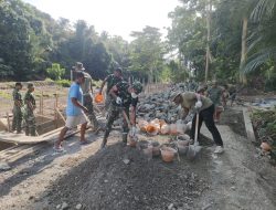 Puasa Tak Menyurutkan Semangat Satgas TMMD 123 Kodim 1510/Sula Di Lapangan