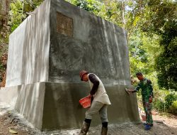 Pembuatan Bak Penampungan Air TMMD 123 Kodim 1510/Sula Hampir Selesai