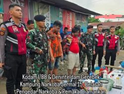 Kodam I/BB Deninteldam Gerebek Kampung Narkoba Jermal 15, Belasan Pengedar Narkoba & Pemakai Diamankan