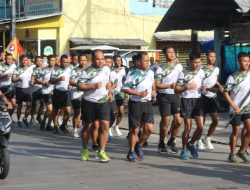 Batalyon Arhanud 6/BAY Melaksnakan Kegiatan lari Bersama Sejauh 5 Kilometer dikawasan Tanjung Priok.