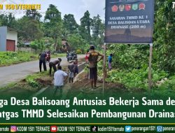 Warga Desa Balisoang Antusias Bekerja Sama dengan Satgas TMMD Selesaikan Pembangunan Drainase