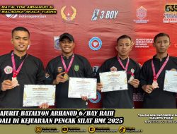 Prajurit TNI AD Dari Batalyon Arhanud 6/BAY Kembali Raih Prestasi dalam Ajang BMC Pencak Silat Championship.