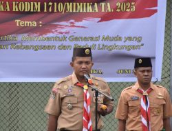 Dandim 1710/Mimika Pimpin Upacara Pembukaan Perkemahan Sabtu-Minggu (Persami) Pramuka Saka Wira Kartika