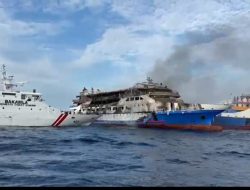 Bakamla RI Evakuasi Korban Kebakaran KMP Barcelona 5 di Perairan Talise
