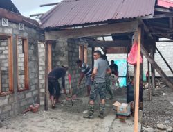 TMMD 125 Kodim 1506/Namlea Rehap Rumah Tidak Layak Huni Ibu Wahadu Letetuny Capai 45%