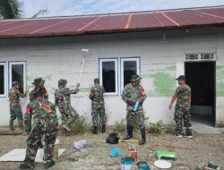 Kodim 1710/Mimika Gelar Karya Bakti Perbaiki Tempat Ibadah Dalam Rangka Memperingati HUT Ke-80 TNI Tahun 2025