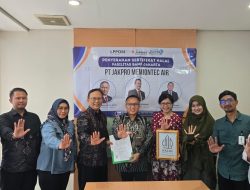 Olahan Air distribusi PT Jakpro Memiontec Air ke jaringan PAM Jaya di Jakarta Kini Resmi Bersertifikat Halal.