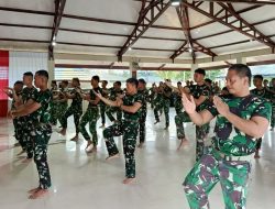 Latih Ketangkasan Prajurit, Kodim 1710/Mimika Gelar Latihan Pencak Silat Militer