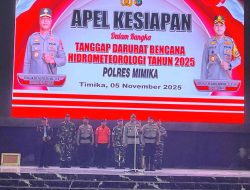 Perkuat Mitigasi Bencana, Personel Kodim 1710/Mimika Ikuti Apel Kesiapsiagaan Bencana Hidrometeorologi 2025