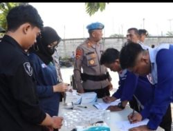 Polres Pelabuhan Tanjung Priok, Cek Urine, Kesehatan Terhadap Sopir  Mudik Gratis KB-SI.P Bersama Pelindo